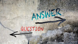 Fototapeta Młodzieżowe - Wall Graffiti to Answer versus Question