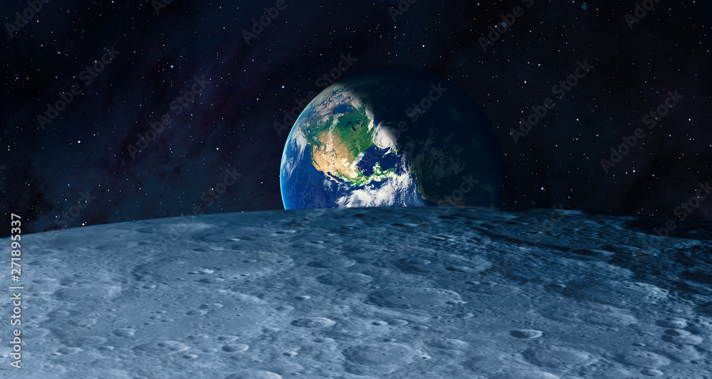 The Earth as Seen from the Surface of the Moon - Elements of this Image ...