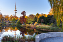 City Park Planten Un Blomen At Autumn In Hamburg. Germany