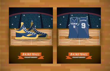 Wall Mural - Basketball sport set of cards