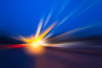 Canvas Print - blur future concept zoom fast speed highway road moving abstract for background