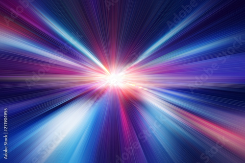 Fotomural Blur blue color fast speed motion effect abstract for advertising background