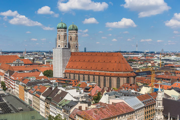 Munich, Germany - capital and largest city of the Baviera, Munich offers a wonderful mix of history and modernity. Here in particular its Unesco World Heritage old town seen from the Peterskirche