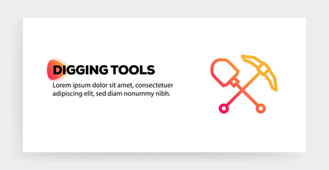 Sticker - DIGGING TOOLS ICON CONCEPT