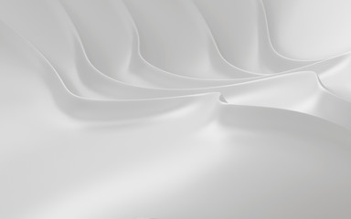 Poster - abstract of smooth shape for architectural idea, curve line ,white background with free form, 3d ren