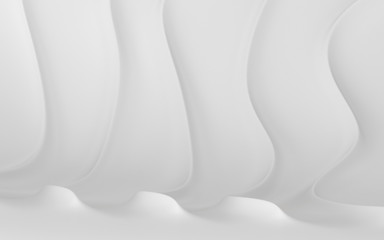 Poster - abstract of smooth shape for architectural idea, curve line ,white background with free form, 3d ren