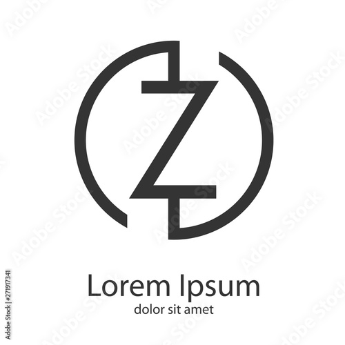 Logotipo Con Letra Z Con Circunferencia En Color Gris Buy
