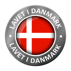 Wall Mural - made in denmark flag metal icon 