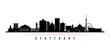 Stuttgart city skyline horizontal banner. Black and white silhouette of Stuttgart city, Germany. Vector template for your design.