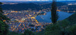 Como - The city with the Cathedral and lake Como at dusk.