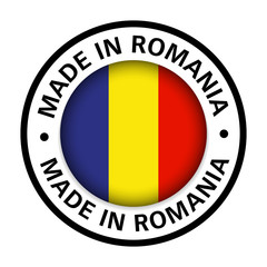 Wall Mural - made in Romania flag icon