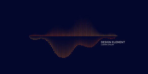 Wall Mural - sound wave equalizer. vector illustration on dark background