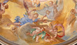 MENAGGIO, ITALY - MAY 8, 2015: The baroque fresco of angels with the corss in church Chiesa di Santa Marta.