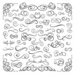 © Aleksey - Vector Hand Drawn Decorative Swirls and Curcles, Black Clligraphic Design Elements Set Isolated on White Background.