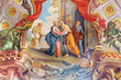 COMO, ITALY - MAY 8, 2015: The fresco of Visitation fresco in church Santuario del Santissimo Crocifisso by Gersam Turri (1927-1929).