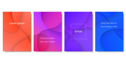 Wall Mural - Set of Colorful Templates with 3D Effect. Abstract Fluid Design Backgrounds. EPS10 Vector. 