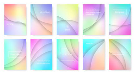 Wall Mural - Set of Modern Cover Templates in Pastel Tones. Minimal Design Backgrounds for Brochure, Fliers, Banners, Posters and Webpage. EPS10 Vector.