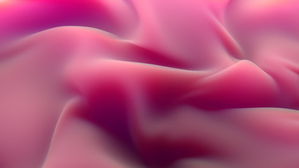 Poster - 3d render of abstract folded surface with subsurface scattering effect. Deformation like cloth.