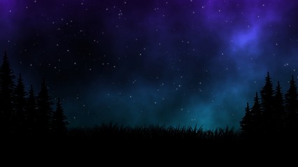 Wall Mural - Night sky view with stars field illustration design background