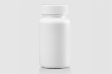 Poster - White medical container on white background