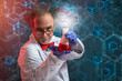 © luckybusiness - crazy chemistry showing his product of experiment