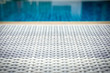 wicker rattan pool sun bed deckchair at swimming pool