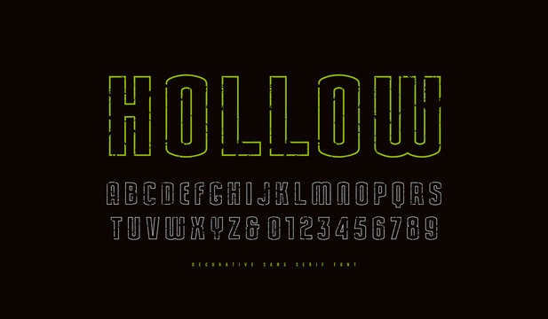 Stock vector hollow sans serif font