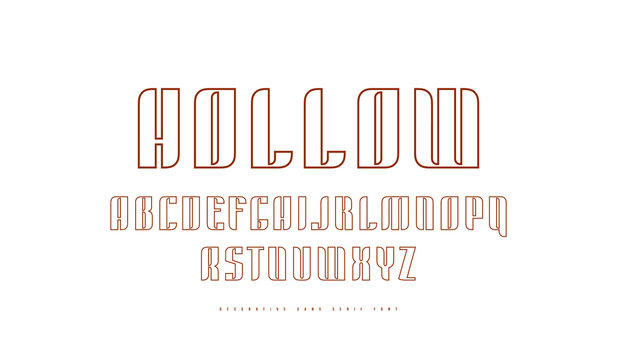Decorative hollow sans serif font