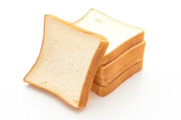 slices bread on white background