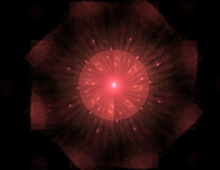 Poster - an abstract computer generated modern fractal design on dark background. abstract fractal color text