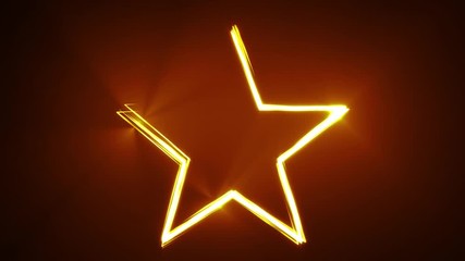 Poster - Design Star With Lines Stroke Animation/ 4k animation of an abstract blue shining star shape with light strokes following motion path, for hi-tech business logo