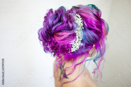 Delightfully Bright Colored Hair Multi Colored Coloring On Long