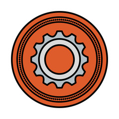 Sticker - gear machine settings isolated icon