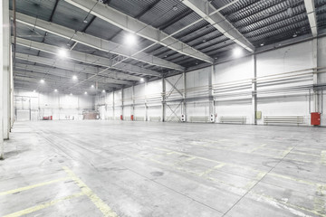 Interior of empty warehouse.