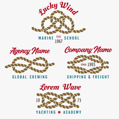 Nautical Rope Knot emblem set