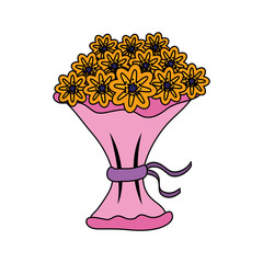 Poster - bouquet of flowers icon vector illustration