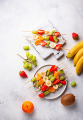 Wall Mural - Fruit skewers, healthy summer snack