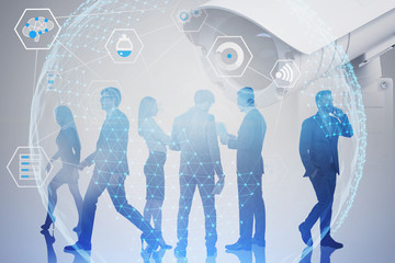 Poster - Business people digital surveillance concept