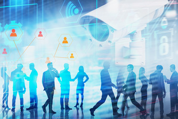 Poster - Business people and social media monitoring