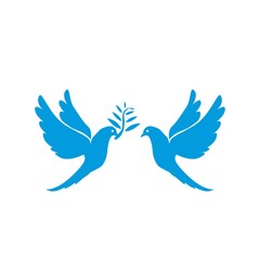 Wall Mural - Dove vector. Isolated blue icon