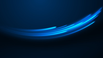 Wall Mural - blue sparkling curved flash stream with shadow
