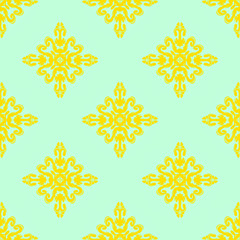 Yellow pattern with floral ornament