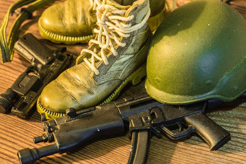 small toy soldier equipment macro detail closeup view