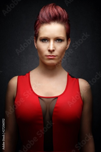 Beautiful Sexy Woman With Short Hair Sexy Punk Girl With Make Up