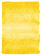 Yellow Watercolor Vertical Striped Fill With Rough, Uneven Edges. Watercolour Stains Background. Abstract Painted Template With Paper Texture.