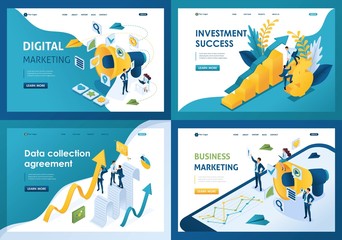 Wall Mural - set design web page templates of digital marketing. modern illustration concepts for website and mob