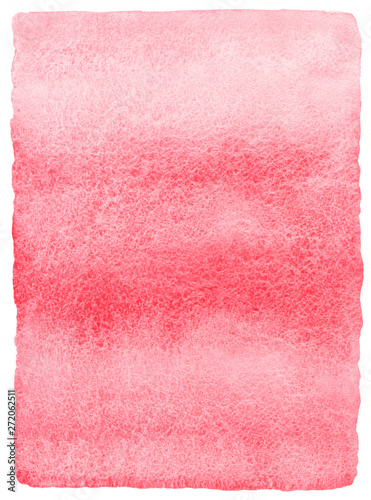 Rose red, pink watercolor vertical gradient fill with rough edges. Watercolou...