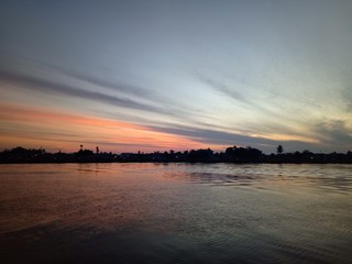 Wall Mural - the sky when the sun will rise in the river