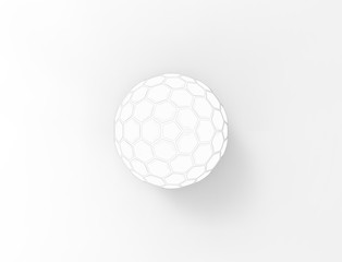 Wall Mural - 3d rendering of a honeycomb sphere dome isolated in white studio background.