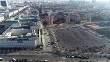 Aerial View Of Memorial To The Murdered Jews Of Europe Also Known As Holocaust Memorialit Consists Of A 19000 Square Metre Site Covered With 2711 Concrete Slabs In A Grid Pattern On A Sloping Field 4k